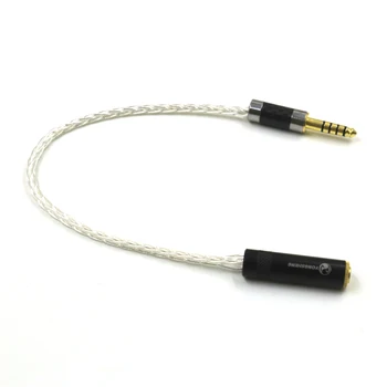  HiFi 7N OCC Серебристый кабель 4,4 мм Сбалансированный адаптер для наушников Аудиокабель 4,4 мм для мужчин и 3,5 мм для женщин