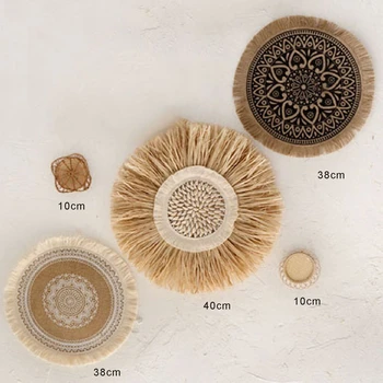  плетение из морских водорослей в семье домашняя соломенная декоративная подвесная тарелка украшения для гостиной плетение растений ремесла