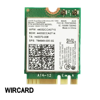  WIRCARD Двухдиапазонная NGFF 867 Мбит/с 802.11ac WiFi карта + BT Для Intel 7260AC 7260NGW 2,4 G/5G WiFi карта