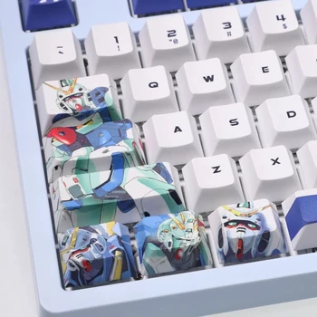  108 Клавиш Японский Мультфильм Gundam Аниме Вишневый Профиль PBT Колпачки Для Ключей Сублимационный Колпачок Для Mx Swith Механическая Клавиатура Key Cap