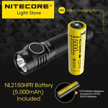  Оригинальный светодиодный фонарик NITECORE E4K 4400 люмен, супер яркий прямой светильник EDC, портативный с аккумуляторной батареей емкостью 21700 5000 мАч