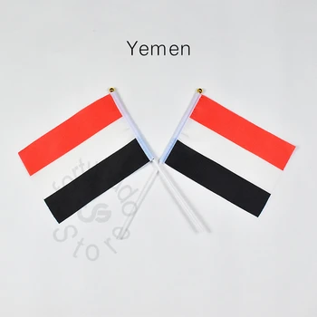  Йемен 14*21 см, 10 предметов, флаг, знамя, размахивающий руками, Национальный флаг для встречи, парада, вечеринки.Подвесной, декоративный