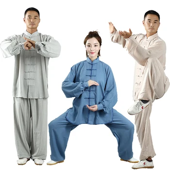  Традиционная китайская одежда для взрослых, Льняной костюм для занятий ушу Тайцзи, Мужчины, Женщины, Униформа для боевых искусств кунг-фу, костюмы