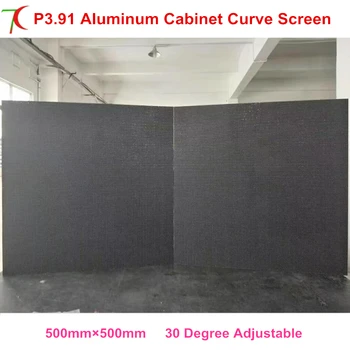  Кривой светодиодный экран P3.91 500*500 мм, водонепроницаемый, из литого под давлением алюминия, дисплей для арендного шкафа