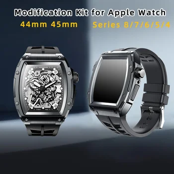  Комплект модификаций для Apple Watch Series 8 7 45 мм Безель из нержавеющей Стали, Корпус, Кронштейн, Крышка для Iwatch 6 5 4 SE, 44 мм Аксессуары