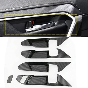  Отделка Рамы Дверной Ручки Салона Автомобиля Для Toyota RAV4 2019 2020 ABS Цвет Углеродного Волокна Внутренняя Дверная Чаша Накладка на Запястье 5 шт.