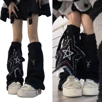  Японские чулки для девочек в стиле панк, уличная одежда, закрывающая ноги, гольфы до колена
