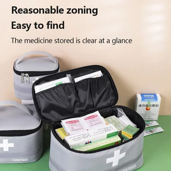  Сумка для хранения лекарств Большой емкости, Портативный медицинский набор, Домашняя аптечка, сумка для выживания, аварийная сумка для автомобиля