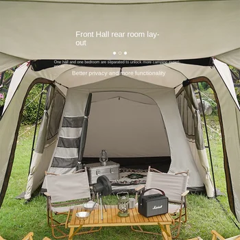  4-8 человек, большая палатка для кемпинга на открытом воздухе, двухслойная палатка для кемпинга, непромокаемая палатка для кемпинга, две комнаты, один зал, ткань Оксфорд