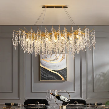 Французская роскошная хрустальная люстра k9, украшение виллы, гостиной, освещение, креативная ветка, лампа 110v220v