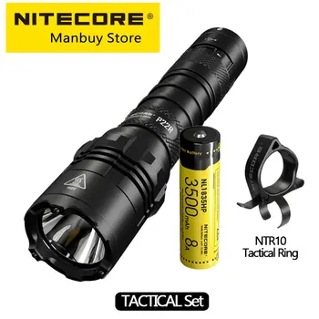  Продается тактический фонарик Nitecore P22R + 3500 мАч 18650 Аккумулятор USB-C, перезаряжаемый 1800 Люмен, Военный фонарь для самообороны