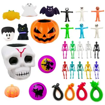 Эластичные сенсорные игрушки, комфортная игрушка, 30 шт., милая мягкая сжимающая кукла, уникальная эластичная игрушка, сенсорные игрушки, декор для Хэллоуина для детей