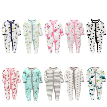  Детский Комбинезон, Одежда для новорожденных девочек, Одежда для маленьких мальчиков с длинными рукавами, Хлопчатобумажная верхняя одежда, Весенне-осенняя пижама