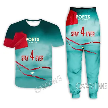  Повседневная футболка POETS OF THE FALL с 3D принтом + штаны, штаны для бега, брюки, Костюм, Женские / мужские комплекты одежды для женщин/мужчин