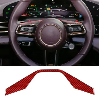  Для Porsche Taycan 2019-2022 Наклейки для украшения рулевого колеса Из Мягкого Углеродного волокна Аксессуары для укладки интерьера Автомобиля