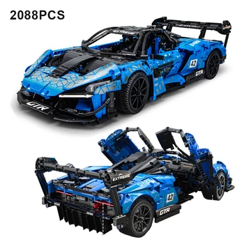  2088 шт. спортивный автомобиль MOC 1: 10 McLaren GTR, строительные блоки, фигурки скоростных транспортных средств, кирпичи, игрушка в подарок для детей и мальчиков