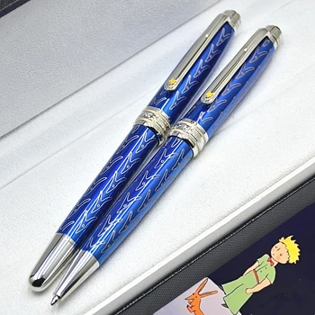  Специальное издание MB Petit Prince Ручка-Роллер с голубой Шариковой Ручкой из смолы и металла, Офисные Перьевые ручки Для Письма С Серийным номером