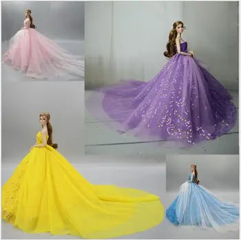  Роскошные платья для кукол С блестками, Вечерняя одежда, платье-пачка для принцессы длиной 29 см, кукла 1/6, Свадебные платья из тюля ярких цветов, одежда