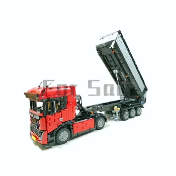  MOC-39430 Европейский грузовик с самосвальным прицепом, модель строительного блока, Электрическая игрушка-головоломка, подарок для детей