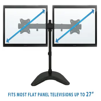  Новая подставка для телевизора, отдельно стоящая подставка для двух мониторов| Подходит для двух компьютерных экранов с диагональю 19-27 дюймов | Совместимость с VESA 75 100