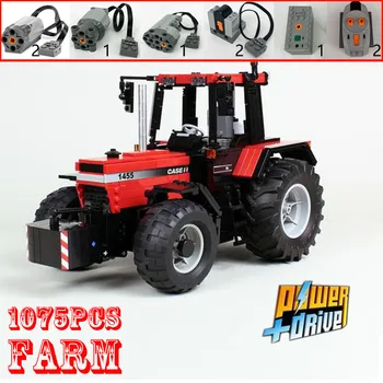  2021 НОВАЯ масштабная модель 1:17 сельскохозяйственного трактора Case IH, строительный блок moc-54812, игрушечная модель грузовика для дистанционной сборки, подарок мальчику на день рождения