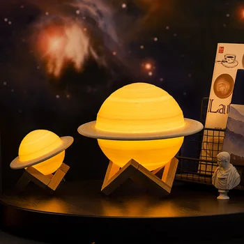  Умная Лампа Saturn Настольная лампа с 3D печатью UFO Персонализированные Идеи подарков Проектор Звездного Неба Лунная Лампа Рождественский подарок С Днем Рождения