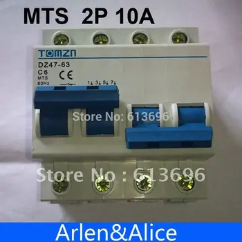  Автоматический выключатель ручной передачи 2P 10A MTS с двойным питанием MCB 50 Гц/60 Гц 400 ~
