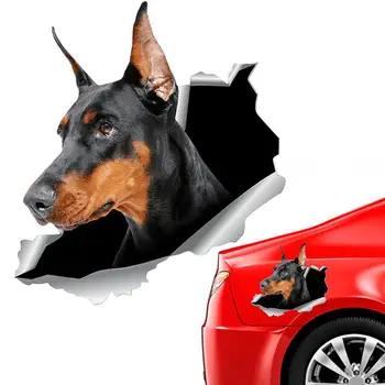  3D мультяшные наклейки на автомобиль, креативные наклейки из ПВХ с собаками в трещинах, наклейки на авто, наклейки для стайлинга автомобилей, аксессуары для украшения