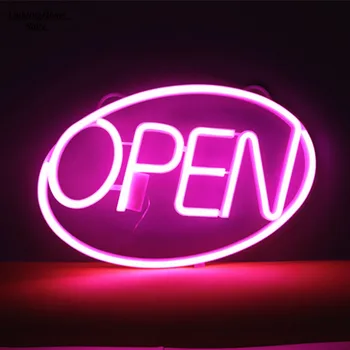  Открытая светодиодная неоновая вывеска с логотипом, декоративная лампа для магазина, ресторана, бара, с питанием от USB + батарейного отсека