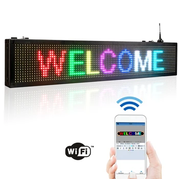 76 см Светодиодный знаковый дисплей WiFi Управление SMD RGB Программируемое сообщение Светодиодный дисплей Открытый Запуск Двух строк Прокрутки сообщения Вывеска