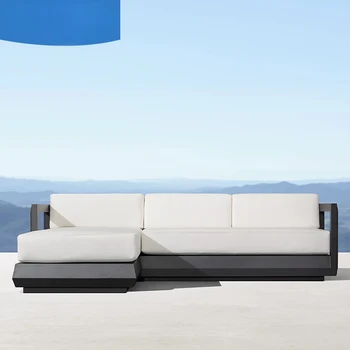  Скандинавский уличный диван из алюминиевого сплава, комбинация для гостиной, современная водонепроницаемая вилла, внутренний двор, простая открытая терраса