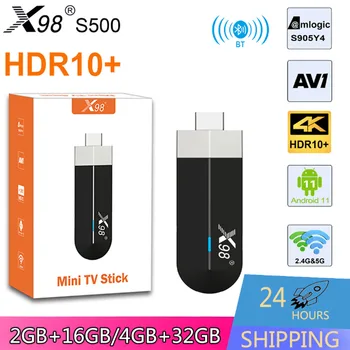  X98S500 Smart Android TV Box Цифровая ТВ-приставка Amlogic S905Y4 Android 11,0, 2,4 G и 5G Двойной WiFi 4K HDR10 + AV1 Ethernet X98S 500