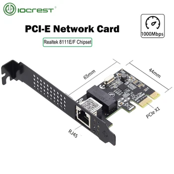  IOCREST 1000 Мбит/с Однопортовый Гигабитный Ethernet PCI Express Проводная Сетевая карта с Портом RJ45 Сетевой адаптер NIC Realtek 8111 Чипсет