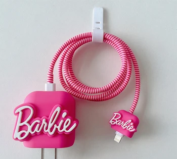  Милый забавный модный розовый кабель для передачи данных, чехол для зарядного устройства iPhone 1.4 м Подходит для зарядной головки мощностью 20 Вт