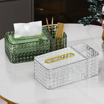 Легкая роскошная Акриловая Бумажная коробка для домашнего чайного столика, Коробка для хранения бумажных полотенец, Многофункциональный настольный Органайзер для сбора всякой всячины
