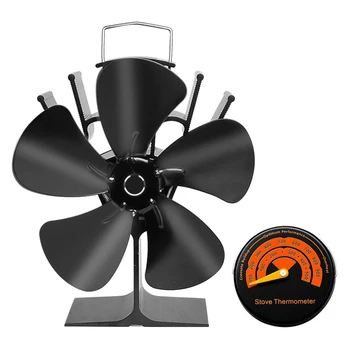  Каминный вентилятор С 5 створками, Стоячая Воздушная плита, Эффективный экологически чистый бесшумный вентилятор Для распределения тепла