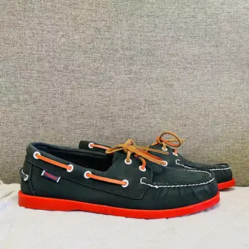  Мужская аутентичная обувь для доков Sebago - Премиальная кожаная обувь для лодок на шнуровке со скошенным носком AC030