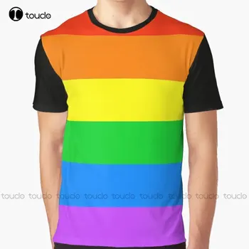  Простая футболка с изображением флага гей-Прайда на заказ, футболки с цифровой печатью для подростков, Унисекс, Забавная уличная одежда с рисунком из мультфильма