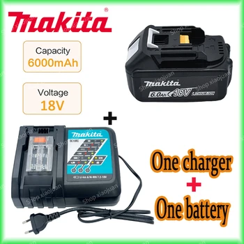  Makita 100% оригинальный 18V Makita 6000 мАч литий-ионный перезаряжаемый электроинструмент 18V сменный аккумулятор BL1860 BL1830 BL1850 BL1860B