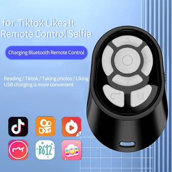  Беспроводной пульт дистанционного управления Bluetooth для iPhone Samsung Huawei Phone Selfie Video Controller для перелистывания страниц фильмов Tiktok