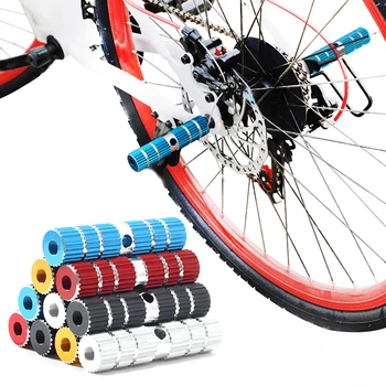  1 Пара велосипедных Педалей, ось, подставка для ног, Колышки, Противоскользящий алюминиевый сплав, BMX, Горная дорога, Велосипедная Передняя задняя цокольная педаль