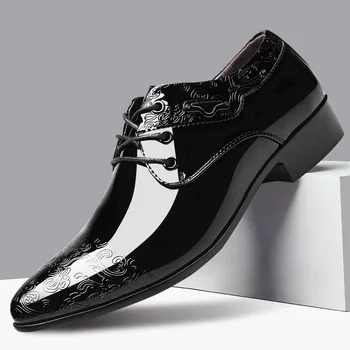  Летние Модные Яркие Мужские Модельные туфли Размера Плюс 48, Кожаная обувь на низком каблуке, Мужская Дизайнерская Удобная Деловая Обувь Для Мужчин