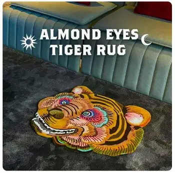  Мультяшный ковер с миндалевидным глазом Тигра для гостиной, спальни, утолщенный нескользящий коврик для пола