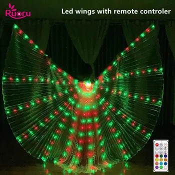  Ruoru Super Wings с пультом дистанционного управления RGB для взрослых, светодиодные крылья, Танец живота, Крылья Isis для вечеринки, Рождество, Хэллоуин, Карнавал