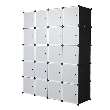  Органайзер на 20 кубов, штабелируемые пластиковые полки для хранения кубов, Дизайн многоцелевого модульного шкафа-купе с 4 подвесными штангами [В наличии в США]