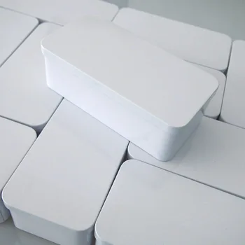  Металлическая жестяная коробка Белая Твердая упаковка Изысканная коробка для хранения без печати