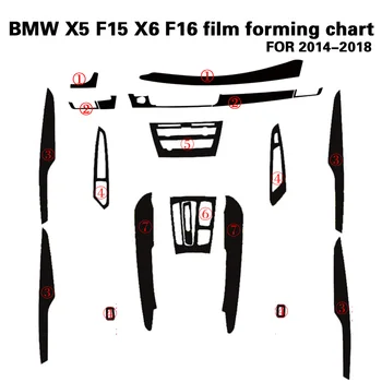  Автомобиль-Стайлинг 5D Из Углеродного Волокна Интерьер Автомобиля Центральная Консоль Изменение Цвета Формовочная Наклейка Наклейки Для BMW X5 F15/X6 F16 2014-2018