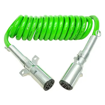  7-полосный ABS 15-дюймовый зеленый катушечный Электрический кабель для прицепа Шнур питания 12-дюймовый EL27715 590161
