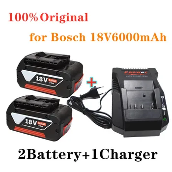  Аккумулятор 18V 6.0Ah для Электродрели Литий-ионный аккумулятор 18V BAT609, BAT609G, BAT618, BAT618G, BAT614 + 1 зарядное устройство