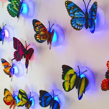  Красочный люминесцентный ночник, милые наклейки в форме бабочки на стену, украшение детской комнаты, трехмерное светодиодное освещение